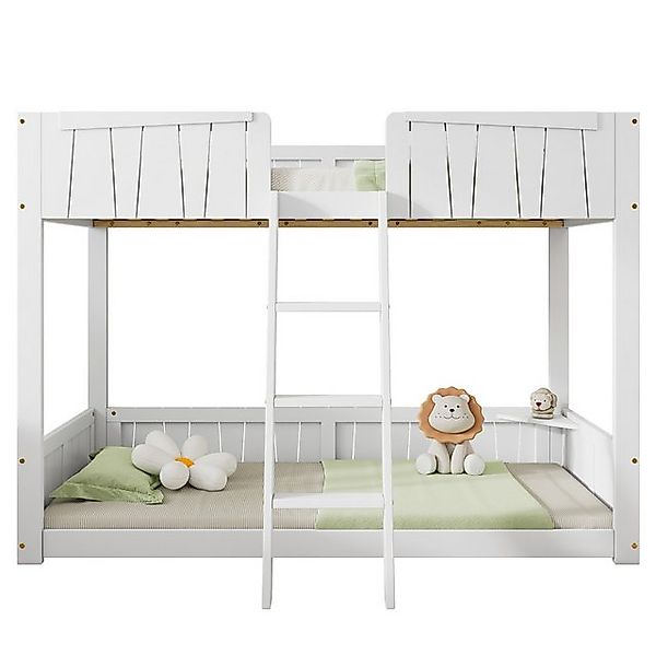 TavilaEcon Etagenbett Kinderbett, Weiß, 90x200cm (Ohne Matratze), mit dreis günstig online kaufen