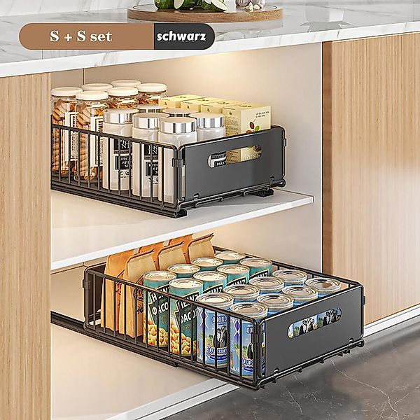 GarveeMore Küchenorganizer-Set Teleskopschublade, Faltbare Ausziehbarer Sch günstig online kaufen