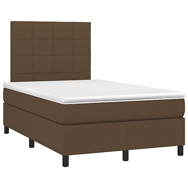 vidaXL Boxspringbett mit Matratze & LED Dunkelbraun 120x200 cm Stoff 313486 günstig online kaufen