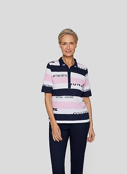 Rabe Print-Shirt Rabe Poloshirt mit sportivem Streifenmuster und Schriftzüg günstig online kaufen