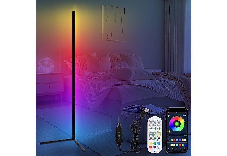 Clanmacy Stehlampe LED Stehlampe LED RGB Stehleuchte Farbwechsel Stehlampe günstig online kaufen