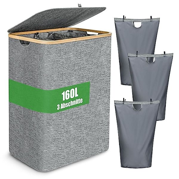 QUBEBU Wäschekorb 160 L mit Deckel, günstig online kaufen