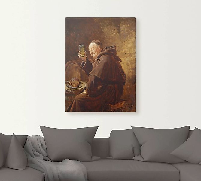 Artland Wandbild "Mönch bei der Weinprobe.", Mann, (1 St.), als Leinwandbil günstig online kaufen