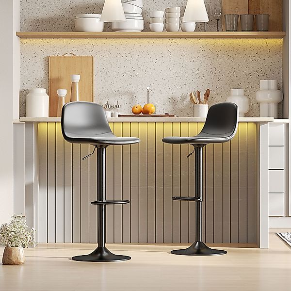 HOMCOM Barhocker 2er Set Höhenverstellbar Drehbar Barstuhl Tresenhocker mit günstig online kaufen