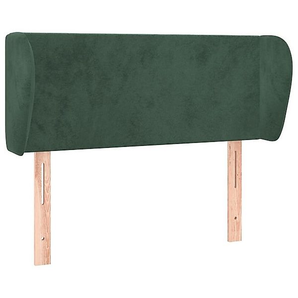 vidaXL Bett, Kopfteil mit Ohren Dunkelgrün 103x23x78/88 cm Samt günstig online kaufen