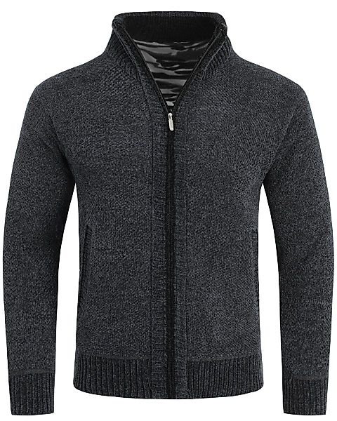 Allthemen Cardigan mit Stehkragen Uni Grobstrick günstig online kaufen