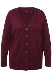 Ulla Popken Strickjacke Strickjacke V-Ausschnitt Knopfleiste günstig online kaufen