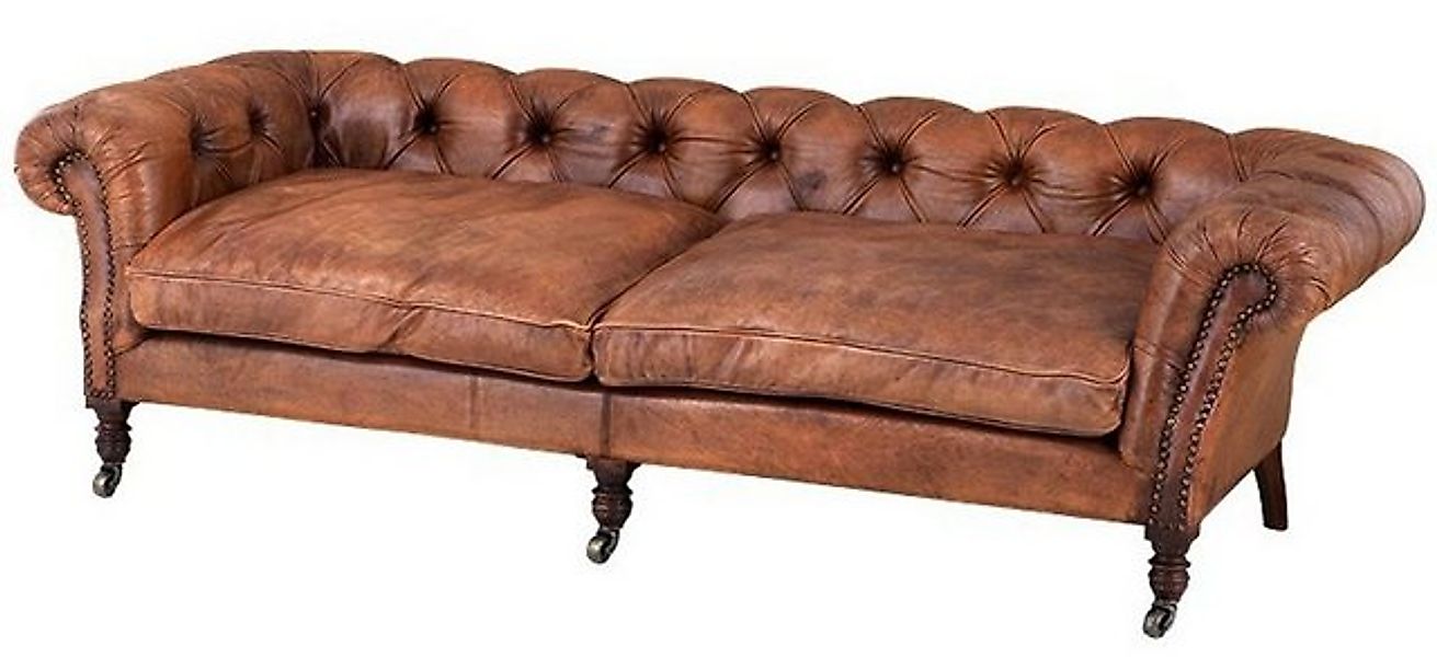 Casa Padrino Sofa Casa Padrino Luxus Echt Leder Sofa Vintage Leder Braun - günstig online kaufen