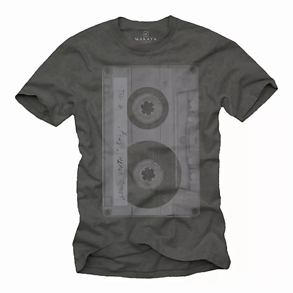 MAKAYA T-Shirt Hip Hop Musik T-Shirt Tape Motiv Kassette Print Jungs Herren günstig online kaufen