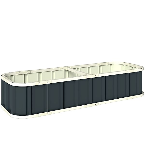 Outsunny Hochbeet aus verzinktem Stahl, Gartenbeet mit Handschuhen und umge günstig online kaufen