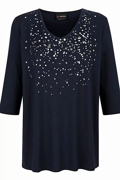 MIAMODA Rundhalsshirt T-Shirt Metallic-Punkte 3/4-Ärmel günstig online kaufen