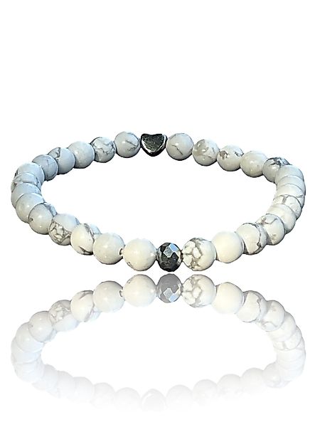 Steinfixx® Perlenarmband Magnesit mit feuerpolierter Kristallperle günstig online kaufen