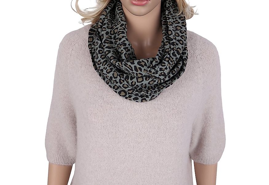 MIRROSI Loop Damen Schal aus Musellin, Made in Italy 70x20cm, Leo, Schlauch günstig online kaufen