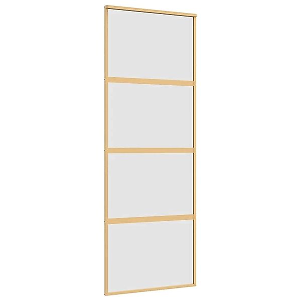 vidaXL Schiebetür Golden 76x205 cm Matt ESG-Glas und Aluminium 155181 günstig online kaufen