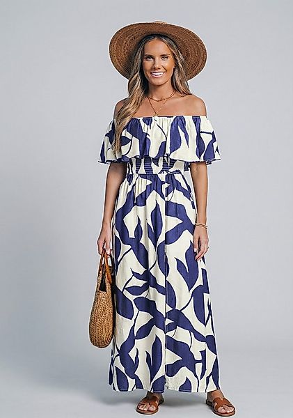 Cupshe Maxikleid Rüschen Oberteil mit Schulterausschnitt und Schlitz mit Vo günstig online kaufen