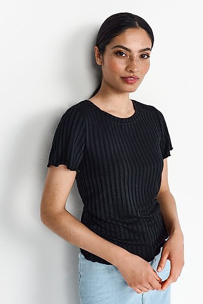RICHROYAL Kurzarmshirt Mit gewelltem Saum an günstig online kaufen