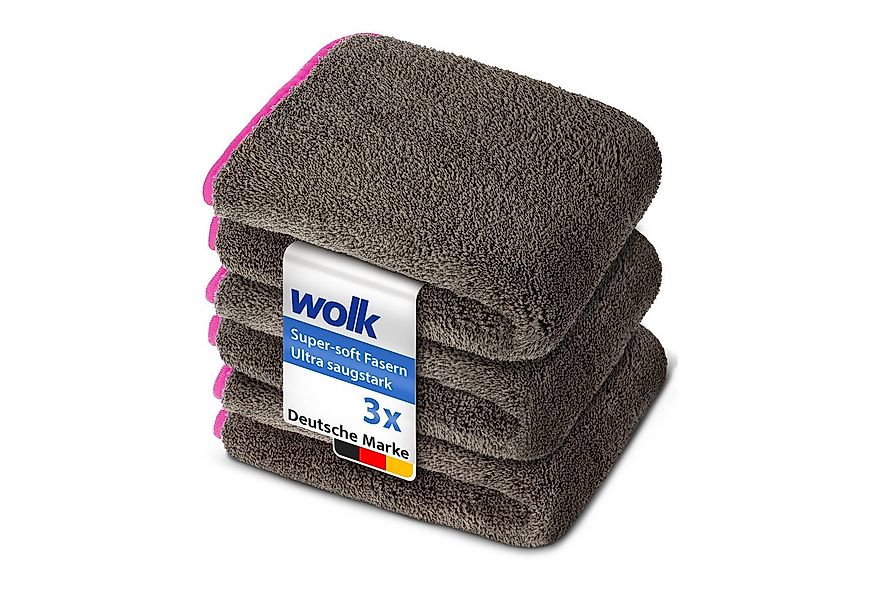 wolk Handtuch Auto-Trockentuch - Farbe = grau/pink, (3-St) günstig online kaufen