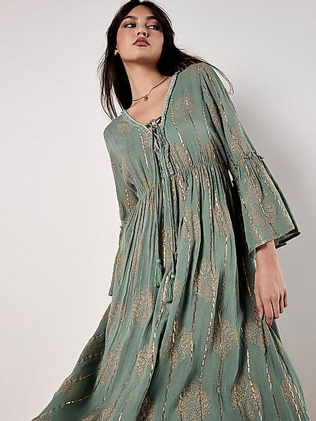 Apricot Maxikleid, (Stoffgürtel) günstig online kaufen