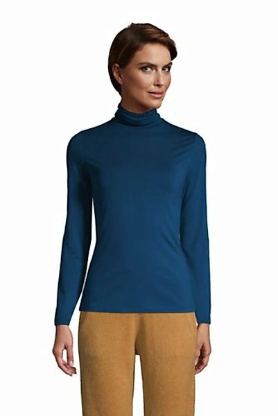 Rollkragenshirt aus Baumwoll/Modalmix, Damen, Größe: L Normal, Blau, by Lan günstig online kaufen
