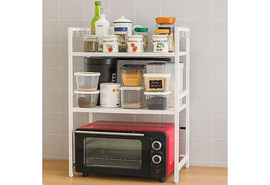 DanDiBo Küchenregal Verstellbar Weiß für Arbeitsplatte Stehend 2 - 3 Stufig günstig online kaufen