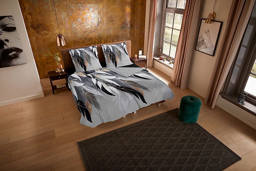 PURE luxury collection Wendebettwäsche "Ross leaves" 2 Stk. tlg. Mikrofaser günstig online kaufen