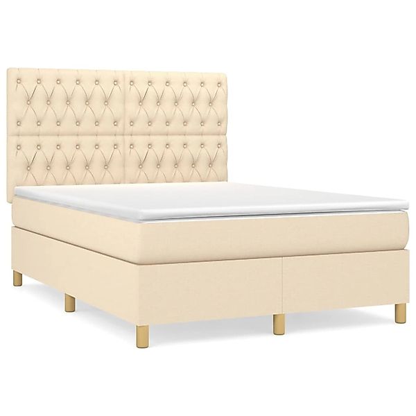 Vidaxl Boxspringbett Mit Matratze Dunkelgrau 140x200 Cm Stoff günstig online kaufen