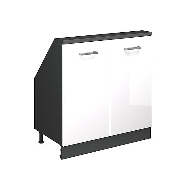 Vicco Unterschrank R-Line, Weiß Hochglanz/Anthrazit, 80 günstig online kaufen