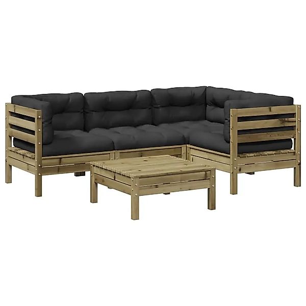 vidaXL 5-Tlg Garten-Sofagarnitur mit Kissen Kiefernholz Imprägniert 3299429 günstig online kaufen