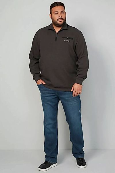 Men Plus Sweatshirt Men+ Sweatshirt Bauchfit Troyerkragen günstig online kaufen