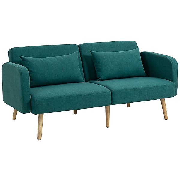 HOMCOM Schlafsofa, 3-Sitzer-Sofa mit Bettfunktion, 2 Kissen, Polstersofa mi günstig online kaufen