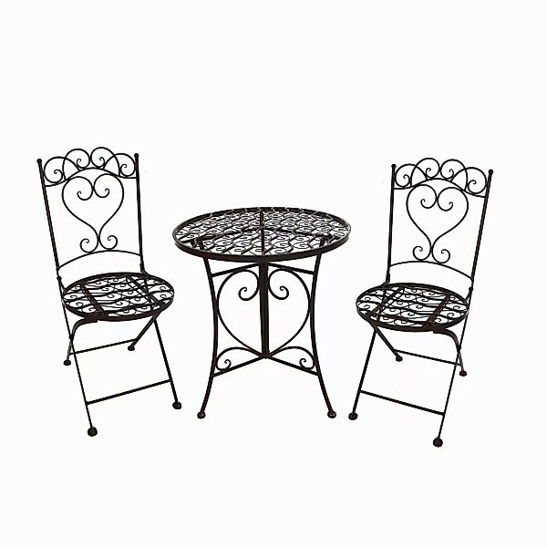 HTI-Living Küchentisch Essgruppe 3-teilig Curly Braun günstig online kaufen