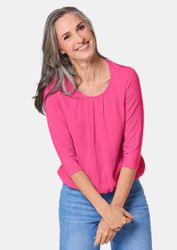 GOLDNER Kurzarmbluse Kurzgröße: Chiffon-Shirt mit 3/4-Arm, günstig online kaufen