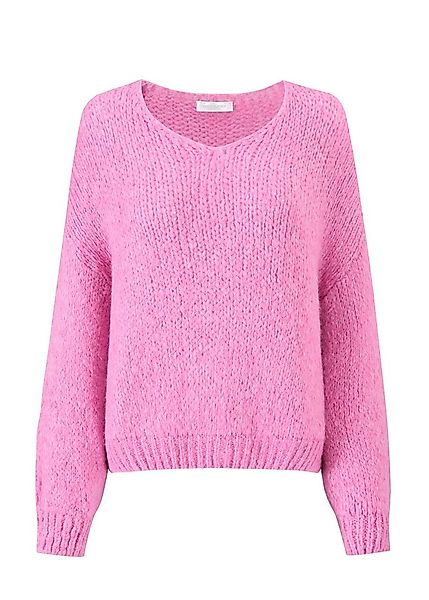SASSYCLASSY Strickpullover Oversize Pullover mit V-Ausschnitt für Damen Wei günstig online kaufen