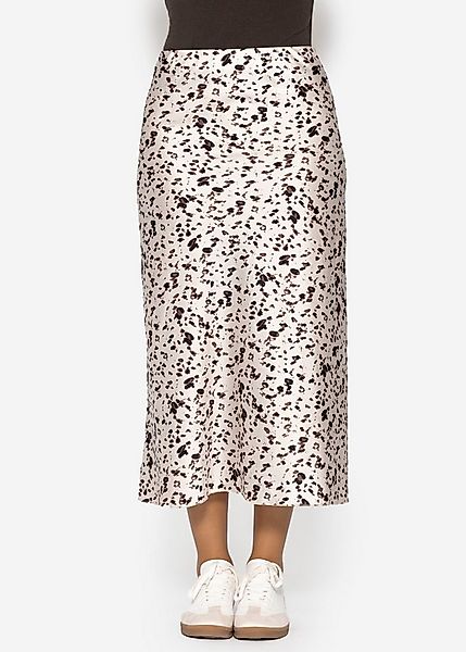 SASSYCLASSY Minirock Eleganter midi Satin Rock Damen mit Print A-Linie Rock günstig online kaufen