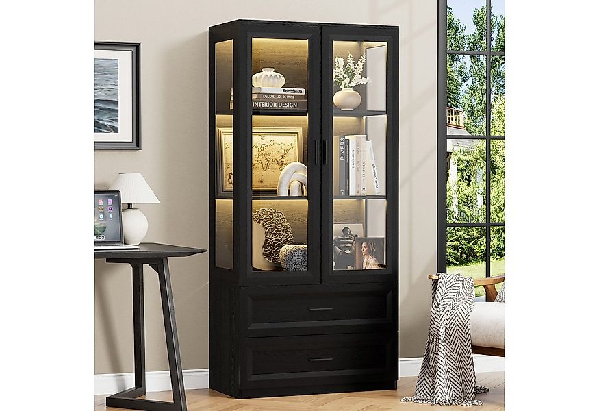 BROTTAR Standvitrine Vitrinenschrank, Küchenschränke mit LED Beleuchtung (1 günstig online kaufen