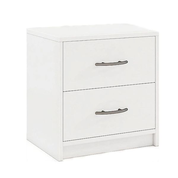 Costway Nachttisch mit 2 Schubladen Weiß günstig online kaufen