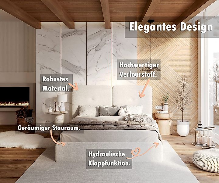 thematys Polsterbett Bettrahmen CLEO 90x200, 120x200, günstig online kaufen