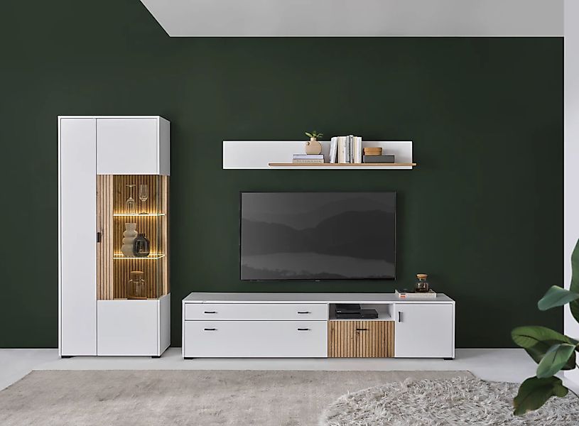 Wohnwand  Hudson ¦ weiß ¦ Maße (cm): B: 285 H: 180 Wohnwände - Höffner günstig online kaufen