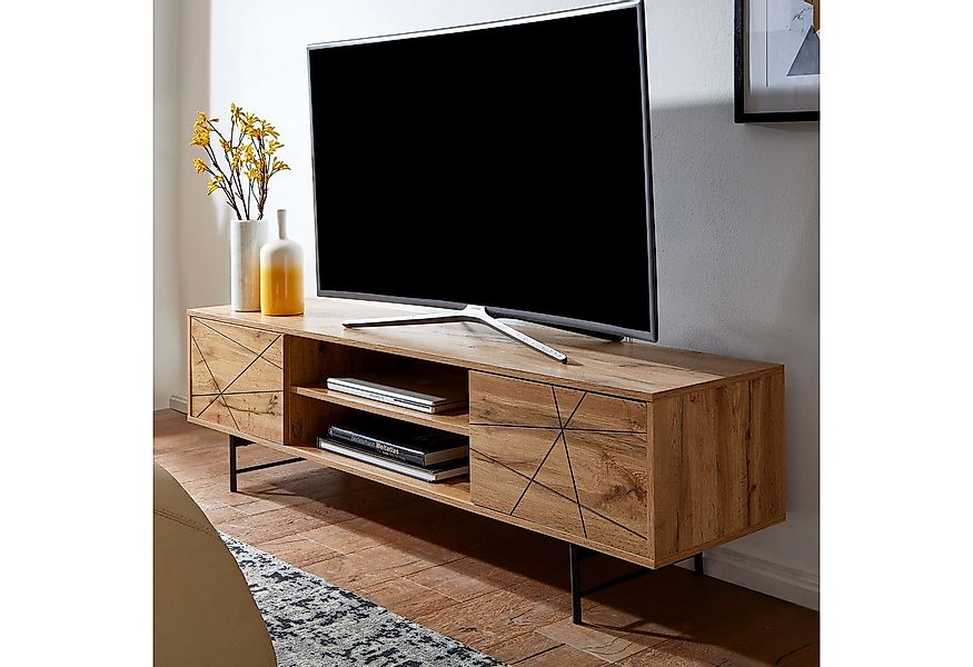 Wohnling Lowboard WL6.579 TV Schrank 160x45x40 cm Holz Fernsehkommode Ferns günstig online kaufen