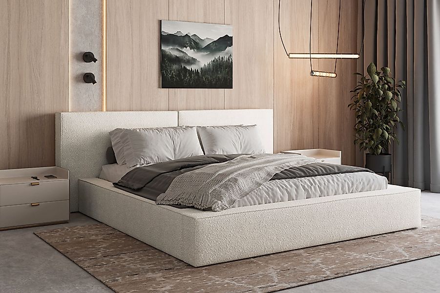MOEBLO Polsterbett aus Bouclé Bett 06 günstig online kaufen