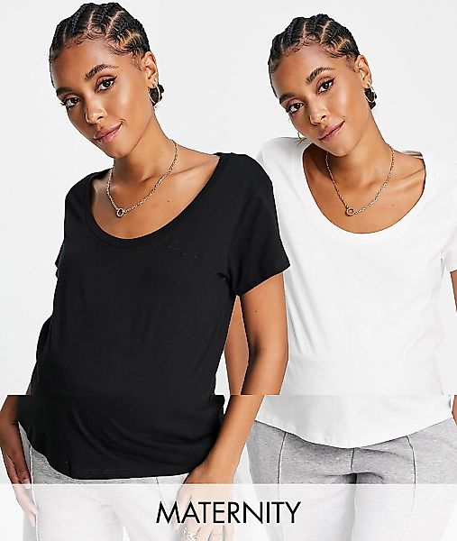 River Island Maternity – T-Shirts in Weiß im Multipack günstig online kaufen