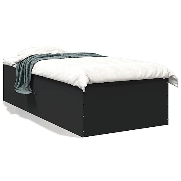 vidaXL Bettgestell, Bettrahmen Schwarz 100x200 cm Holzwerkstoff günstig online kaufen