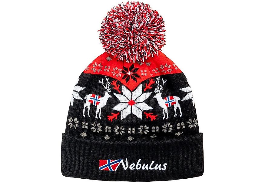 Nebulus Mütze & Schal INVERNO, P5972 - Unisex, schwarz-rot, Onesize günstig online kaufen