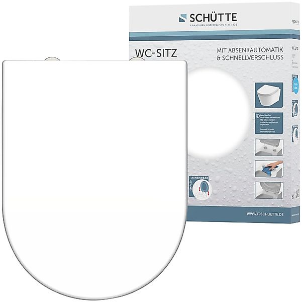 Schütte WC-Sitz WHITE, Duroplast, Absenkautomatik, Schnellverschluss, belas günstig online kaufen