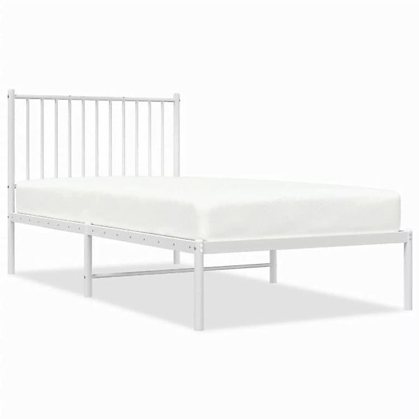 vidaXL Bettgestell mit Kopfteil Metall Weiß 90x190 cm Modell 51629513 günstig online kaufen