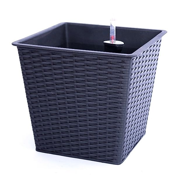 Elegant Einrichten Pflanzkübel Quadratisch-Konisch Polyrattan 42x42x38cm Sc günstig online kaufen