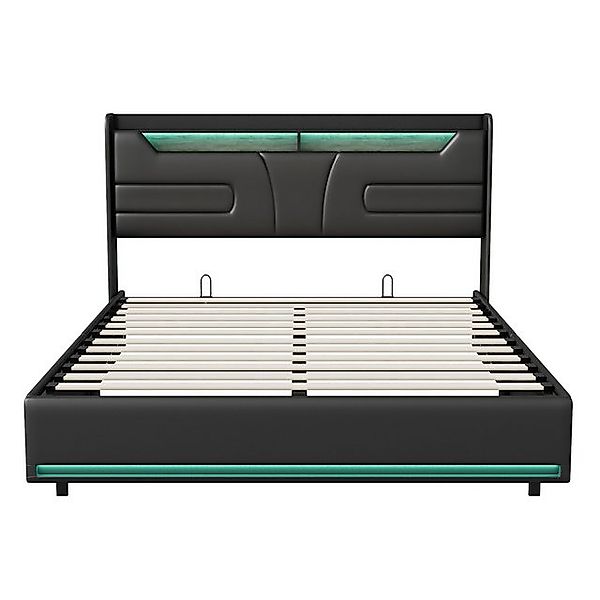 Furnishings Home Polsterbett Stauraumbett Doppelbett LED (Zwei Steckdosen + günstig online kaufen