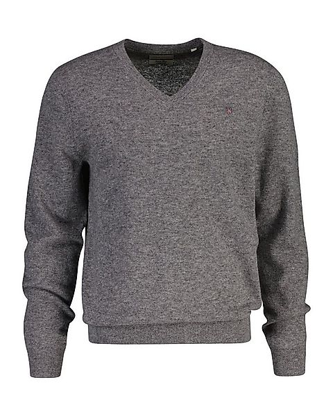 Gant V-Ausschnitt-Pullover EXTRAFINE LAMBSWOOL V-NECK mit Logostickerei günstig online kaufen