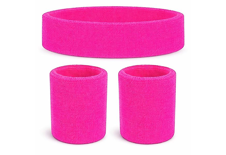 Kostümheld® Schweißband 3 in 1 Schweißband Set - mit Stirnband - Retro 90 K günstig online kaufen