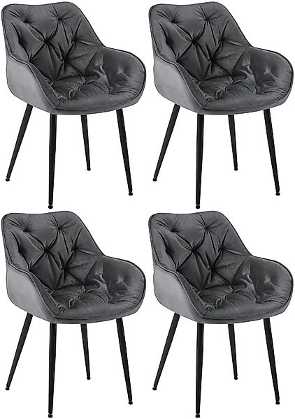 CLP Esszimmerstuhl Tanna Samt (4er Set), günstig online kaufen
